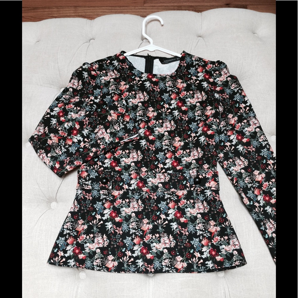 Zara floral Blouse Top size S